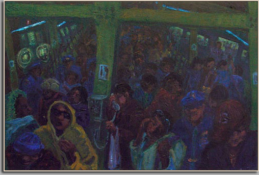 HOLDING THE DOOR   2006   acrylic/canvas   52" x 78"